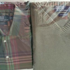 Ralph Lauren sweater Ralph Lauren plaid shirt XL